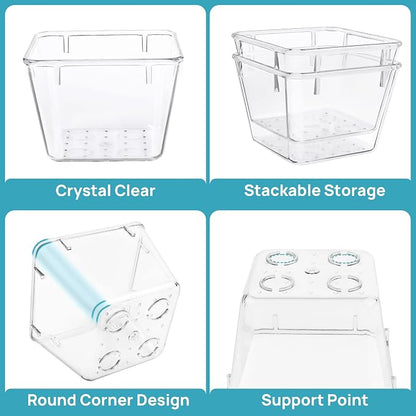 Vtopmart 15 PCS Clear Plastic Drawer Organizers Set, 4-Size Versatile Bathroom - Image 7