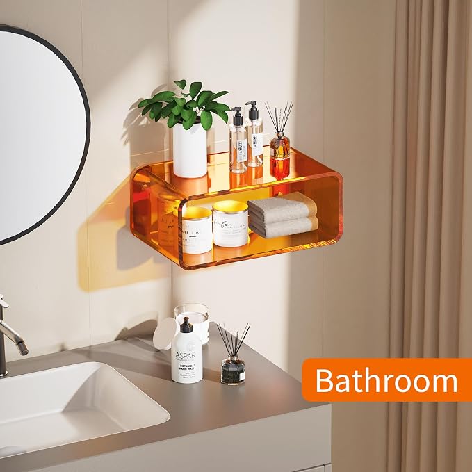 Acrylic Floating Nightstand, Bedside Table, Nightstand Shelf Wall Mounted - Image 7
