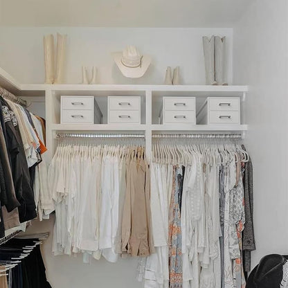 BOLUO Stackable Storage Drawers Closet Organizers and Storage Fabric White 2 - Image 8