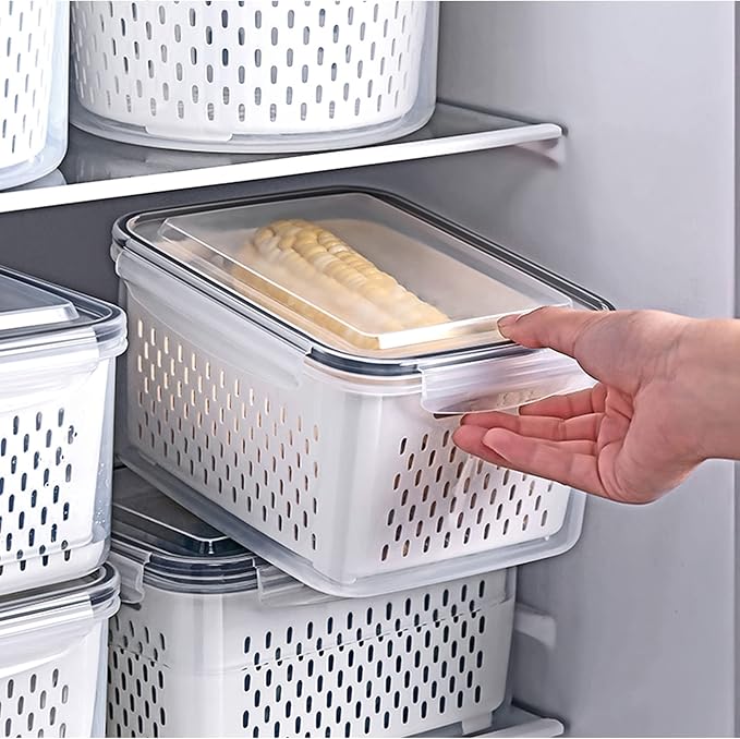 4 Pack Large Fridge Food Storage Container Set - Image 3
