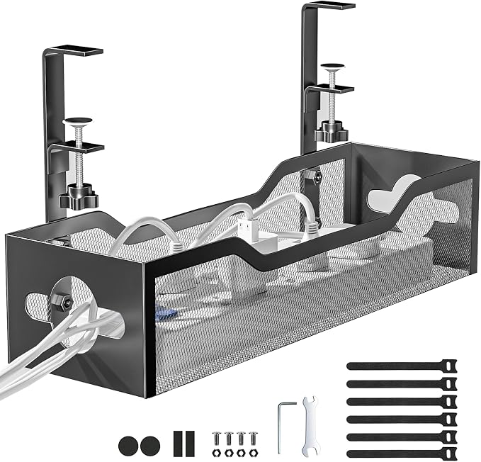 Under Desk Cable Management Tray Black, Litwaro Cable Management Under Desk No by Litwaro