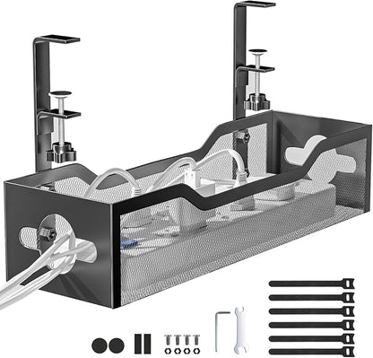 Under Desk Cable Management Tray Black, Litwaro Cable Management Under Desk No by Litwaro