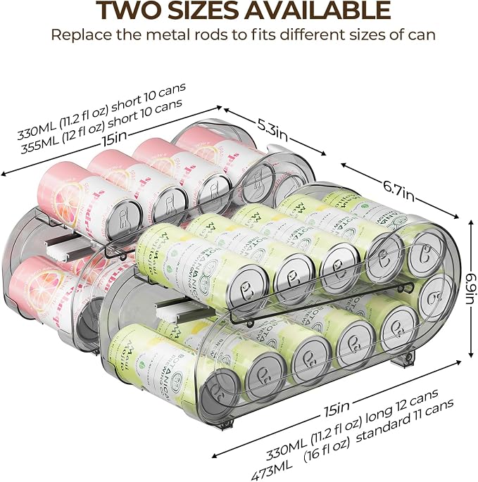 Drink Organizer for Fridge, Soda Can Organizer Dispenser for Refrigerator - Image 4