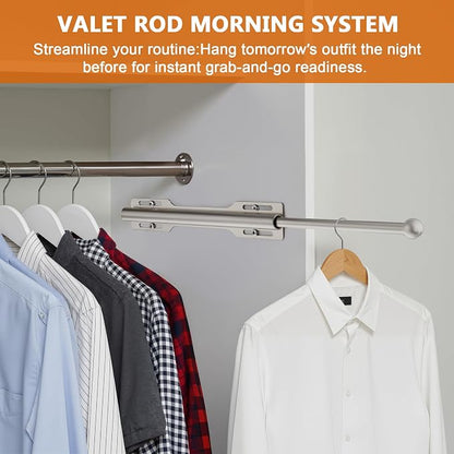 Valet Rod for Closet Pull Out, Rod for Bedroom Laundry Room Bathroom - Image 3