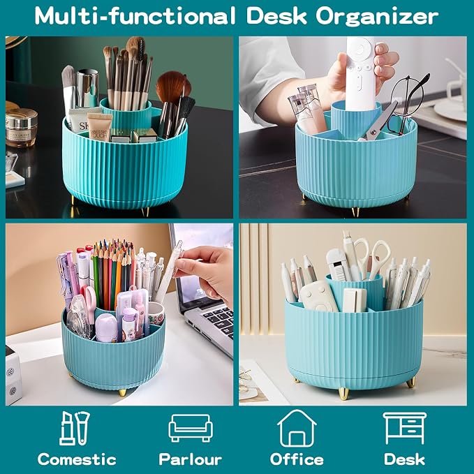 360° Rotate Makeup Brush Holder Organizer, Makeup Organizers Countertop - Image 4