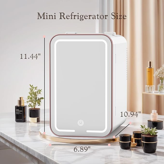 Mini Fridge for Bedroom, 6L/10 Can Skincare Fridge - Image 7