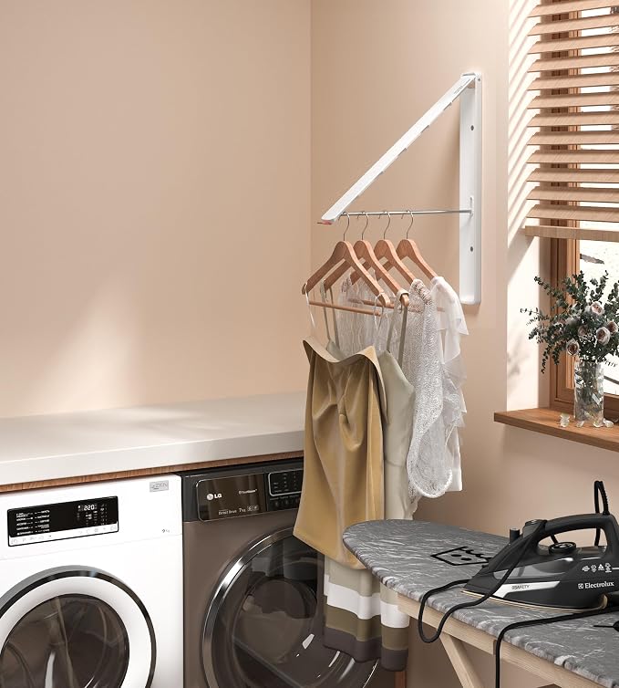 Dr.DJ Clothes Drying Rack, Wall-Mounted Retractable & Foldable Clothes Hanger - Image 4