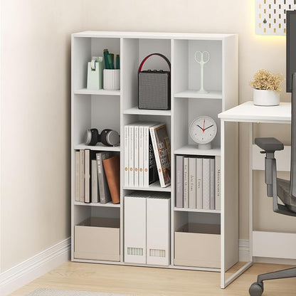 Furinno LUDER Book Shelf, 11-Cube Bookshelf, Reversible Cube Storage Bookcase by Furinno-FitsYourSpaceFitsYourBudget