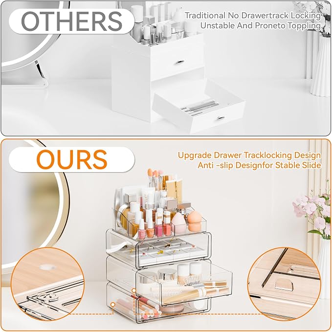 Yieach 4 Tier Clear Acrylic Makeup Organizers - Image 5