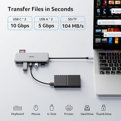 Acer Laptop Docking Station 3 Monitors, 11-in-1 USB C Docking Station - Image 7