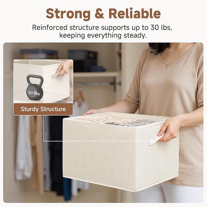 StorageWorks Storage Baskets for Shelves, Foldable Fabric Closet Storage Bins - Image 5