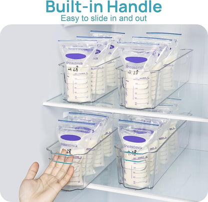 Vtopmart Breastmilk Storage Container 4PCS Set, Plastic Storage Bins - Image 4