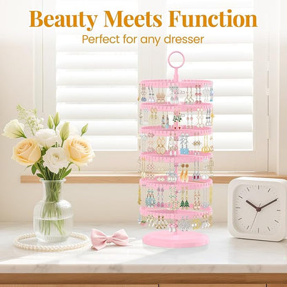 EsLuker.ly Earring Holder Organizer Rotating Stud Display Tree Rack, 6 Tier | - Image 7