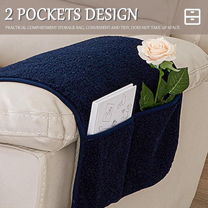 Armrest Cover, Recliner Chair Protector, Furniture Protector Slip, Side Storage - Image 4