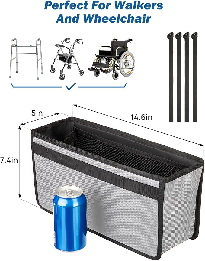 JOYTUTUS Walker Basket for Folding Walker, Basket for Walkers for Seniors - Image 5