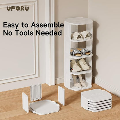 UFORU Small Shoe Rack, 5 Tier Plastic Vertical Shoe Rack - Image 5