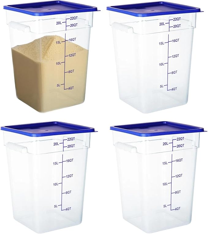 4 Pack Food Storage Containers, 22 Quart by BIEAMA
