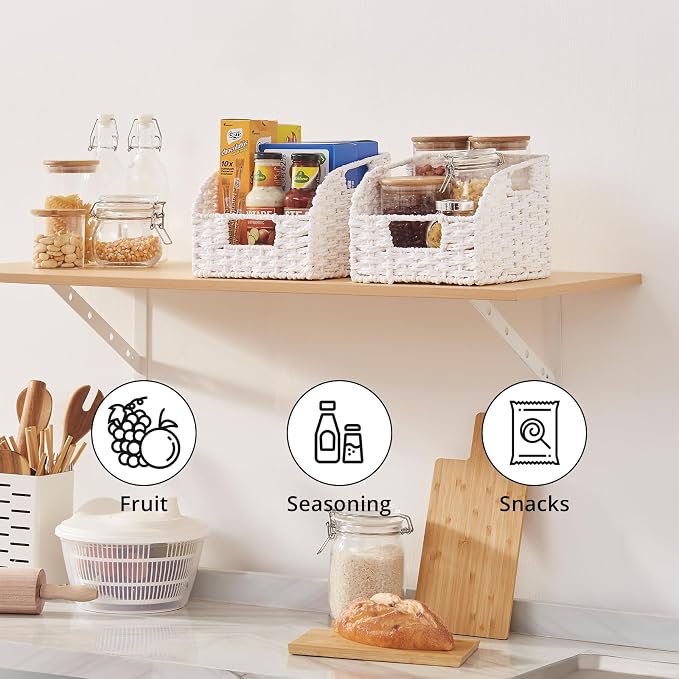 OIAHOMY Pantry Baskets for Organizing, Paper Rope Baskets - Image 7