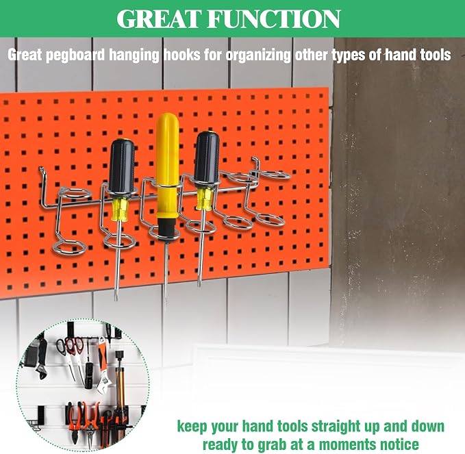 13Pcs Pegboard Screwdriver Pliers Holders Set Contains Double Loop Shelving - Image 4