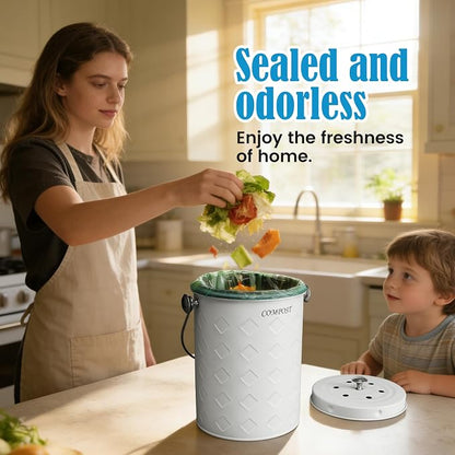 AOSION Countertop Compost Bin Kitchen, Odorless Indoor Compost Bin - Image 4