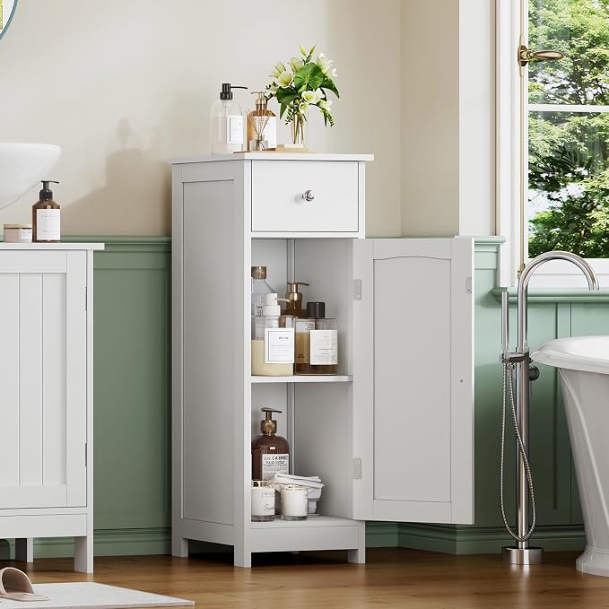 Iwell Bathroom Floor Cabinet | Small Bathroom Storage Cabinet - Image 2