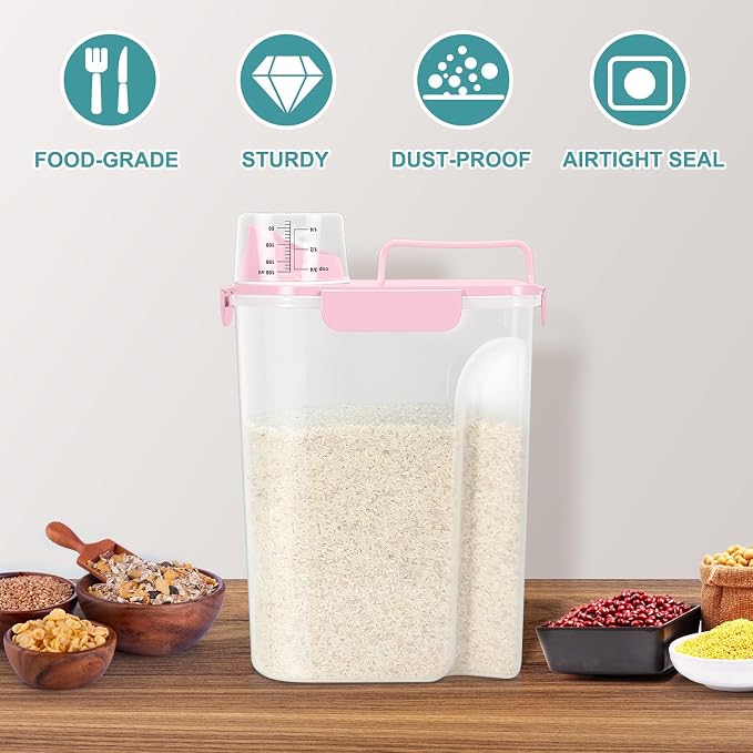 TBMax Airtight Rice Container 10 Lbs, Cereal Dispenser, Pet Cat Dog Food - Image 6