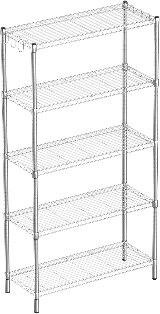 Guan River 5-Shelf Adjustable Metal Wire Shelving, Sturdy and Durable, Storage by GuanRiver