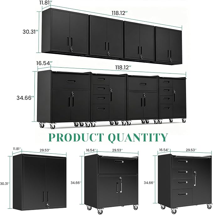 Garage Cabinet System | Heavy Duty Steel All-in-One Modular Garage Cabinet Set - Image 2