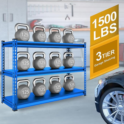 48" W Garage Shelving Heavy Duty, 1500LBS Loads Adjustable Garage Storage - Image 4