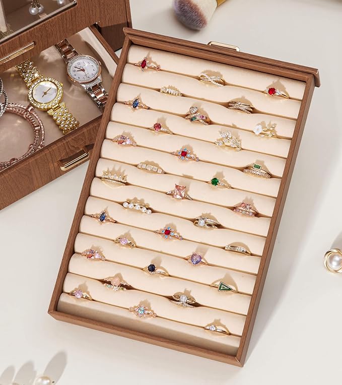 Homde Jewelry Organizer with Transparent Window Necklace Hooks Gift - Image 8