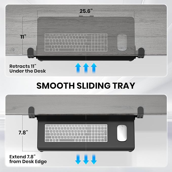 Keyboard Tray Under Desk, Pull Out Keyboard & Mouse Tray - Image 3