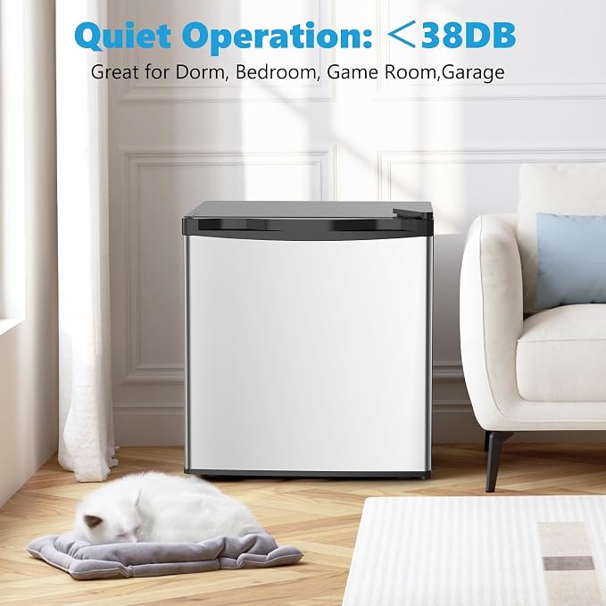 1.6 Cu.ft Mini Fridge with Freezer, Compact Refrigerator, Single Reversible Door - Image 2