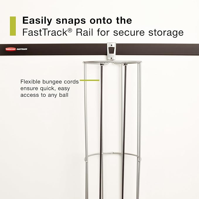 Rubbermaid Garage FastTrack Vertical Ball Rack Satin Nickel Wall Mounted - Image 4