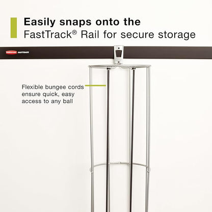 Rubbermaid Garage FastTrack Vertical Ball Rack Satin Nickel Wall Mounted - Image 4