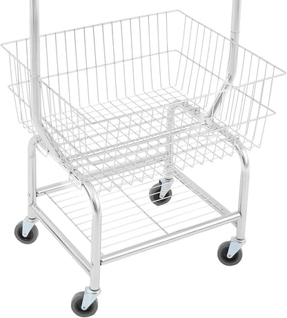 Heavy Duty Steel Wire Laundry Cart, Laundry Basket - Image 7