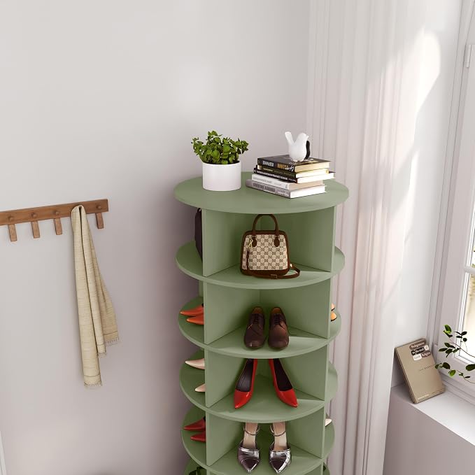 HomVent Rotating Shoe Rack, 6-Tier Spinning Shoe Rack Tower | 360° Revolving - Image 7