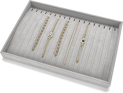 18Slots Necklace Braclet Tray Velvet Jewelry Trays Microfiber Jewelry Drawer - Image 4