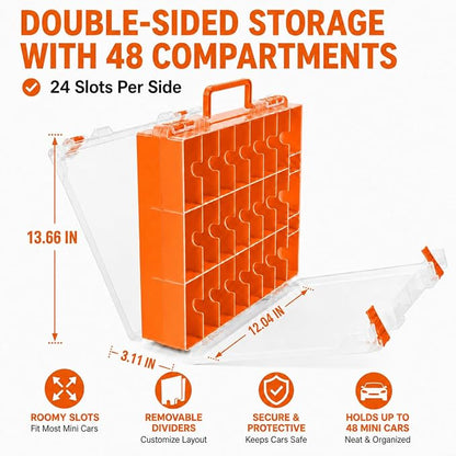 Toy Car Storage Case for Hot Wheels for Matchbox Cars, 48-Slot Organizer | - Image 8