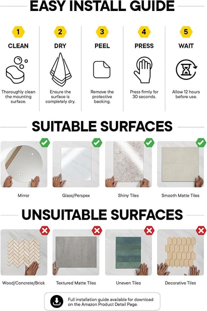 TOOLETRIES Arnold Silicone Shower Hook, Adhesive Bathroom Hook - Image 11