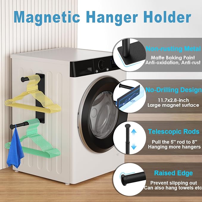 MFTEK Hanger Organizer Stacker, Magnetic Hanger Holder, Extendable Hanger - Image 5