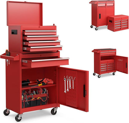 Goplus Rolling Tool Chest, 5-Drawer Tool Box Organizer w/Lockable Wheels & by Goplus