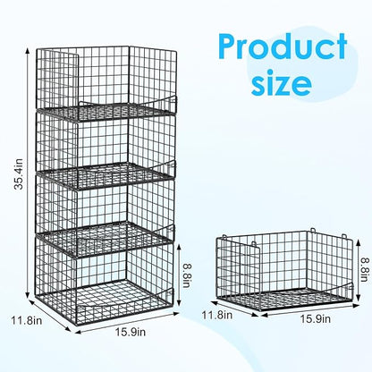 JKsmart 4-Tier Stackable Closet Organizers and Storage Shelves, Extend Clothing - Image 6