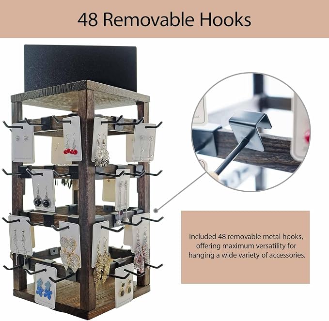 Wooden rotating Jewelry Display Stand - Image 3