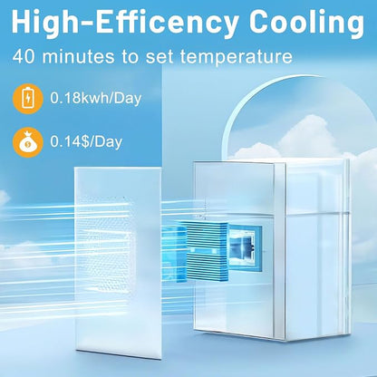 7-Temperature Control 24 Can Mini Fridge, 0.9 Cu.Ft Compact Beverage Cooler - Image 6