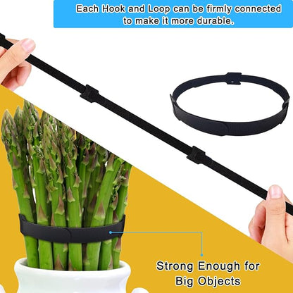 100pcs Reusable Cable Ties 7.8 In |Adjustable Cord Straps&Wire Wraps|Hook and - Image 4