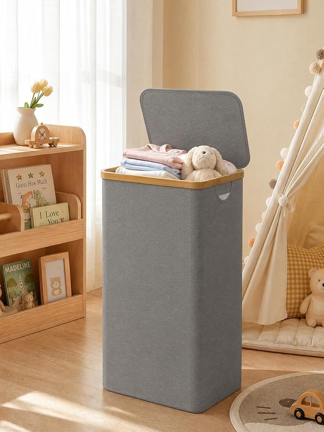 iEGrow Laundry Hamper with Lid, 110L Large Laundry Hamper with Handle and Lid - Image 8