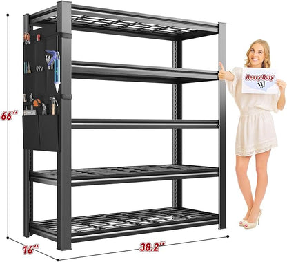 REIBII Storage Shelves, Heavy Duty Garage Shelving Load 2500LBS, 5-Tier Garage - Image 3
