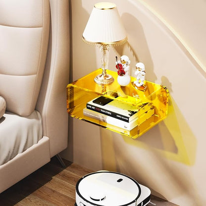 Acrylic Floating Nightstand, Bedside Table, Nightstand Shelf Wall Mounted - Image 4