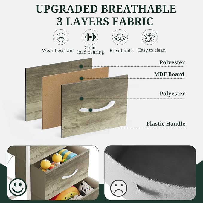 4 Drawers Dresser for Bedroom Fabric Storage Tower - Image 6