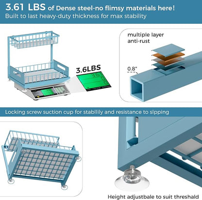 Under Sink Organizer Storage 2-Tier Premium Metal Pull-Out Racks, Height - Image 4